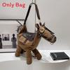 Borsa a Sella in Tela con Chiusura a Zip per Viaggi Casual e Street Style