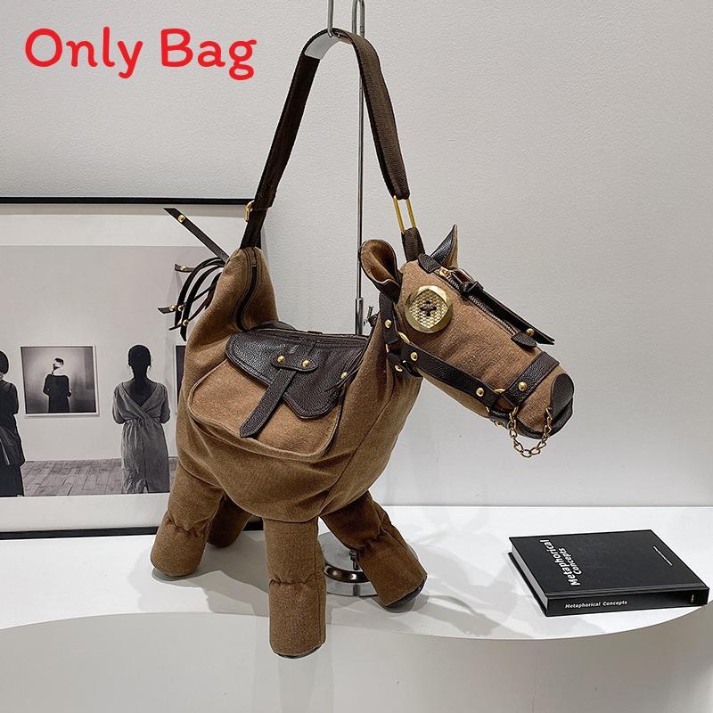 Borsa a Sella in Tela con Chiusura a Zip per Viaggi Casual e Street Style
