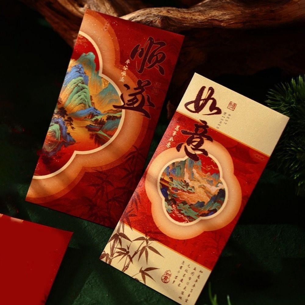 6Pcs Large Capacity 2026 Horse Year Red Envelope Traditional Lucky Money Bag  Spring Festival