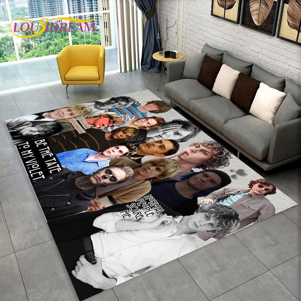 Cute Evan Peters Movie TV  Actor Area Rug,Carpet Rug for Home Living Room Bedroom Sofa Doormat Decor,kids Non-slip Floor Mat 3D
