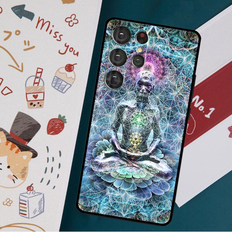 Mandala Chakra Insist Yoga Case For Samsung Galaxy S23 S22 S21 Ultra S20 FE Note 20 Ultra S8 S9 S10 Note 10 Plus Cover