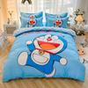 Doraemon Mechanical Cat Cartoon Style Pure Cotton Material Bed Three-piece Set Student Dormitory Dirty-Resistant Bedding