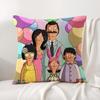 B-Bobs B-Burgers Cushion Cover Summer Coolness Linen Fabric Double-Sided Printing Pillow Case Sofa Home Decor Gift