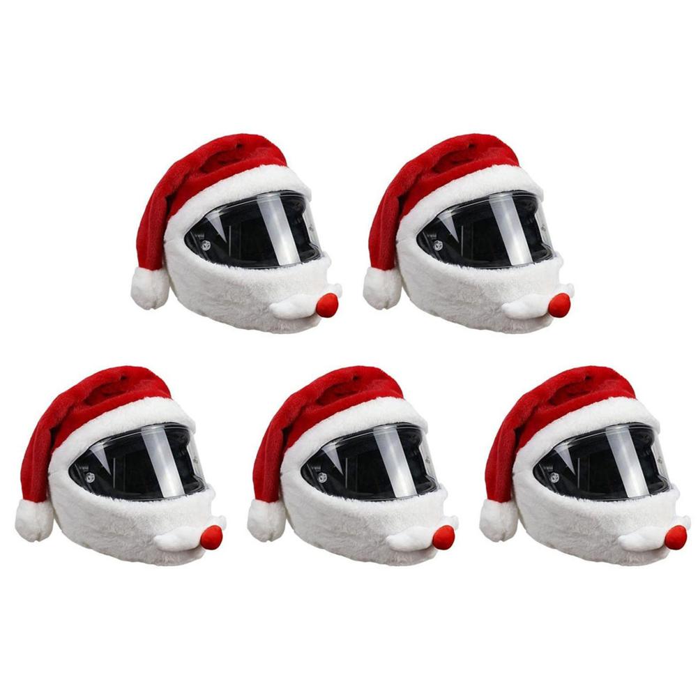 1-5PCS Motorcycle Helmet Cartoons Plush Helmet Cycling Helmet Full Face Safe Hat Protective Cover for Outdoor Christmas Personal