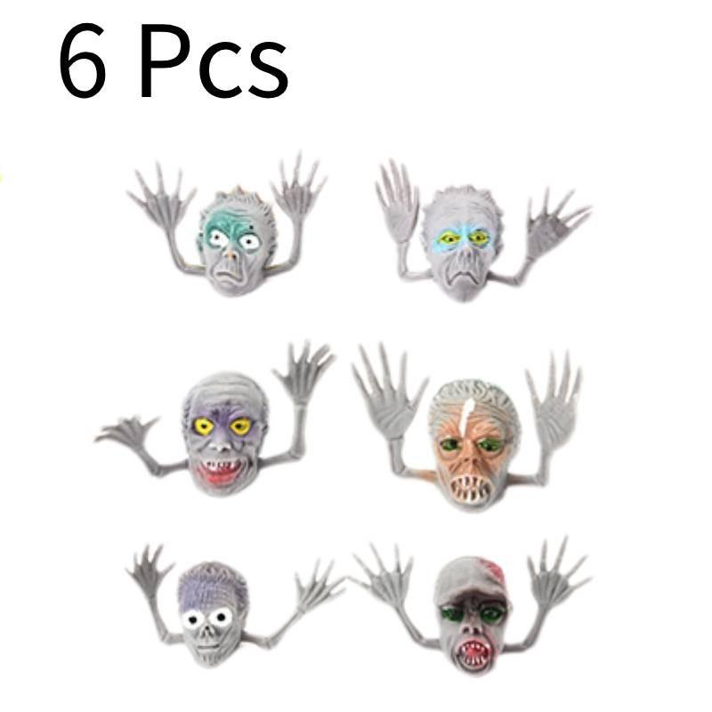 

Ghost Head Finger Caps Halloween Props Pvc Prank Toys Zombie Witch Decor Covers серый