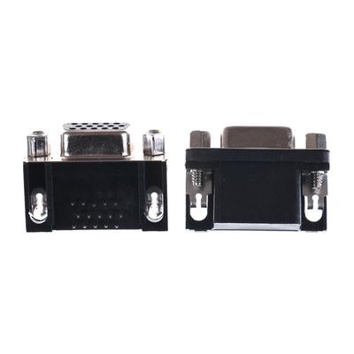 2Pcs Vga Db15 15Pin D-Sub 3 Row Female Right Angle Pcb Solder Cable Connector