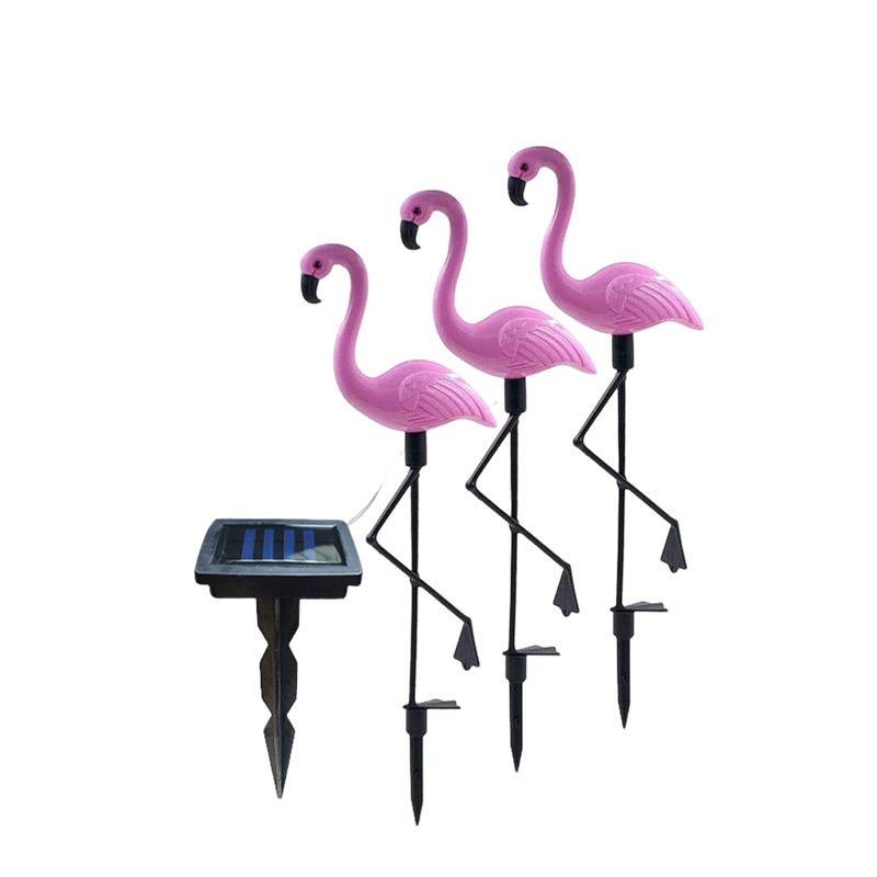 Pink Flamingo Solar Light Outdoor Courtyard Decoration Light Waterproof Garden LED Patio Walkway Light with Lights Ground Lamp
