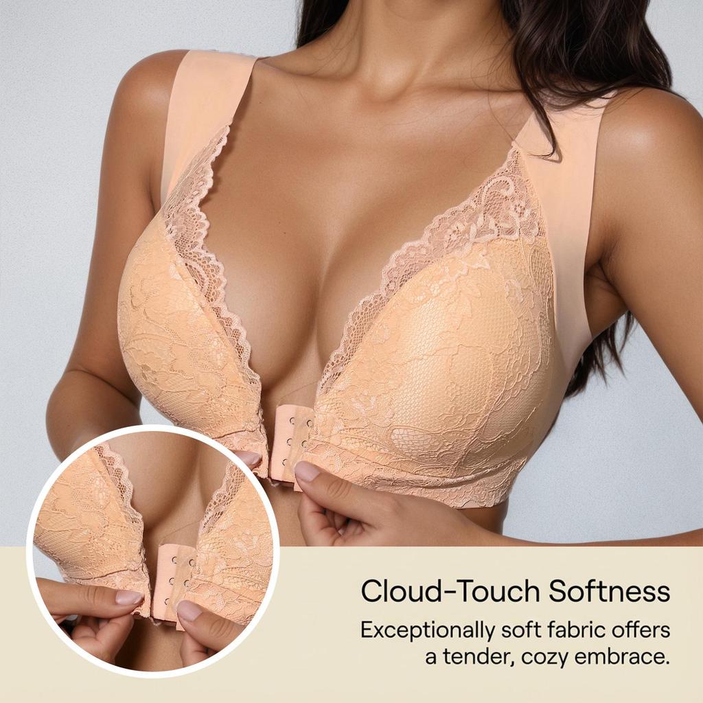 Zeriluna Front-Closure Push-up Bra: Fashionable, Sexy, Comfortable, and Breathable Underwear.