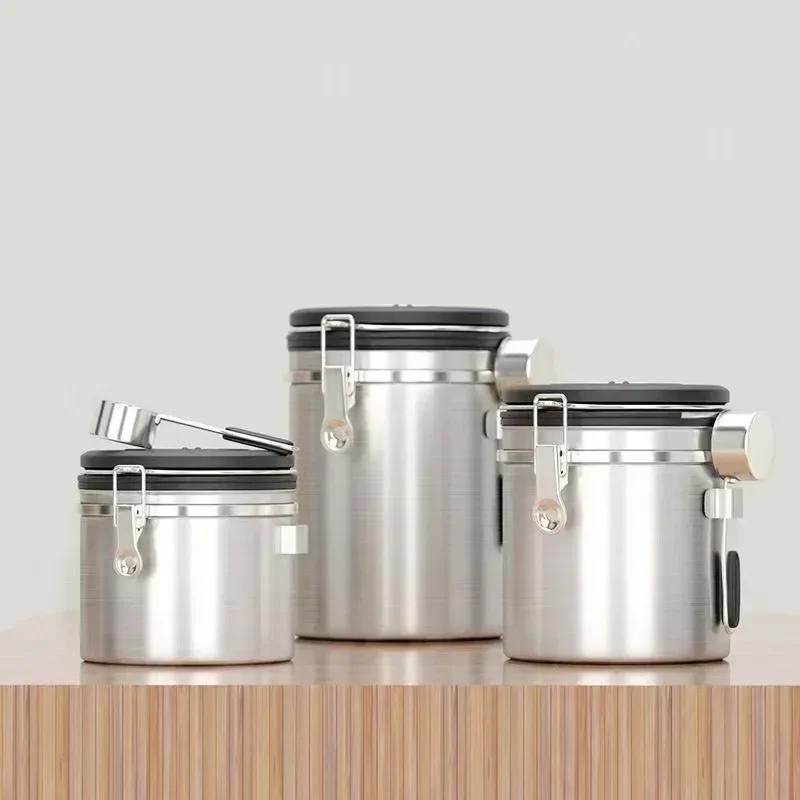 Large Capacity Coffee Beans Vacuum Storage Container Stainless Steel Airtight Container Grains Tea Nut Keep Fresh Storage Jar