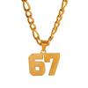 67 Necklace  Punk Tag Letter Stainless Steel Pendant Necklaces For Men Women Jewelry Sportsmanship Gift
