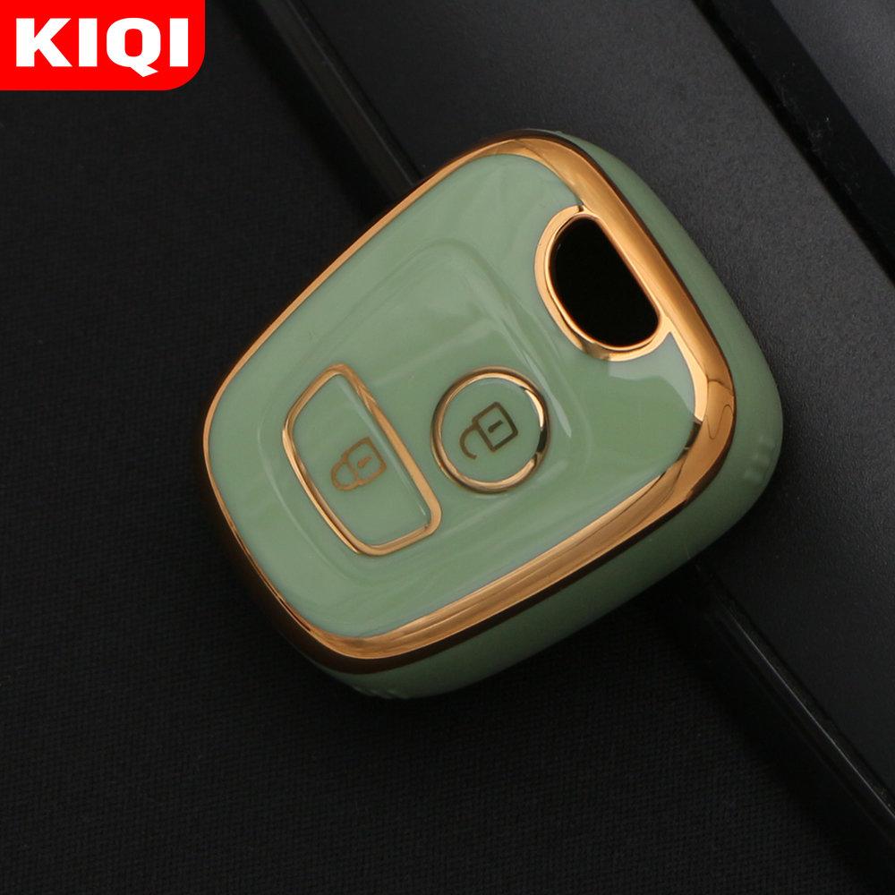 TPU Araba 2 Düğme anahtar kapağı kılıfı Peugeot 106 107 206 207 307 Citroen C1 C2 C3 C4 XSARA PICASSO Toyota AYGO için Koruyucu