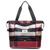 Foldable Plaid Oxford Travel & Gym Bag
