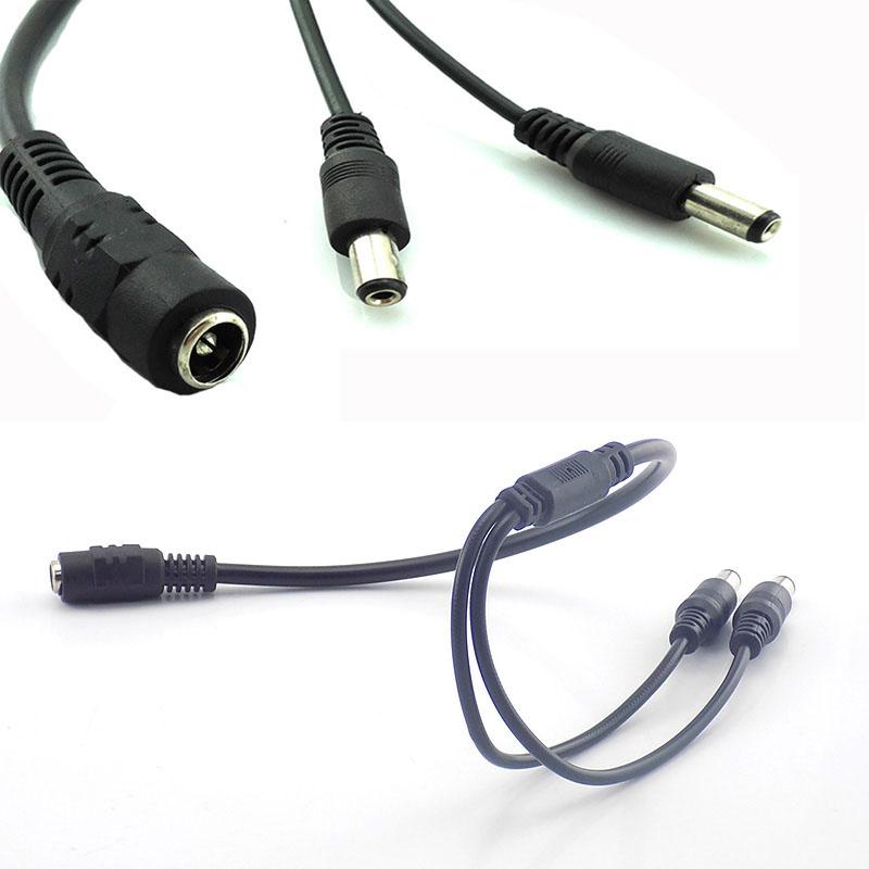 40cm DC 12v 1 Nőstény - 2 Hím Elosztó 2 utas Dugó csatlakozó Kábel 5.5mm*2.1mm DC Tápellátás aljzat Adapter