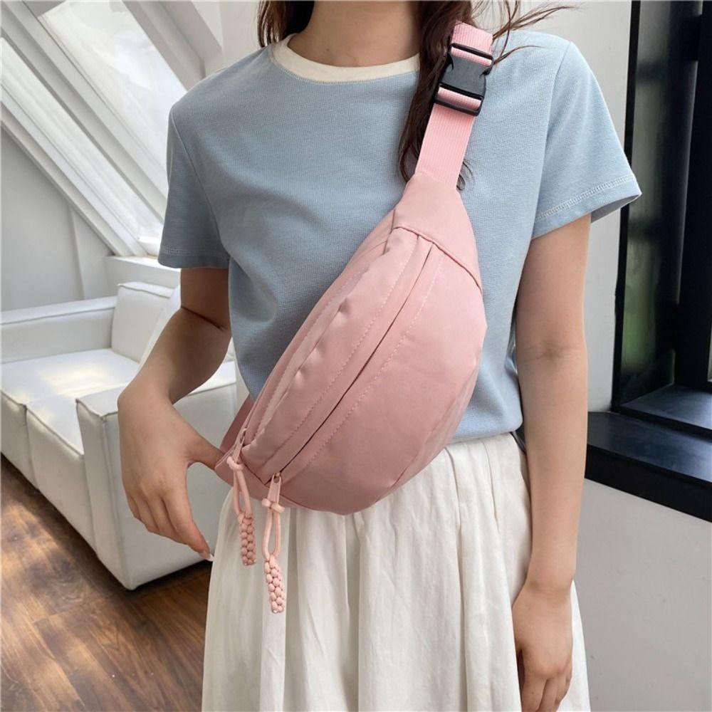

Half Moon Bag Solid Color Chest Bag Fanny Packs Running Waist Bag Casual Crossbody Waist Pack Men красный