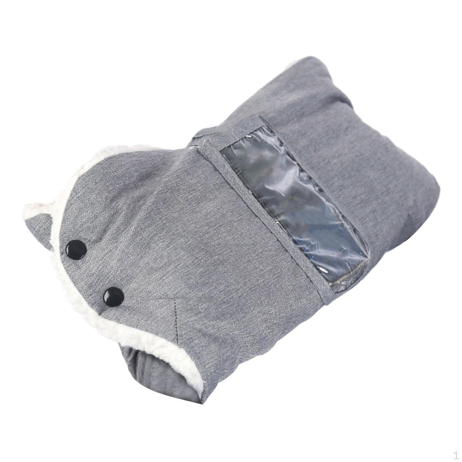 

Anti Freeze Stroller Gloves Baby Pushchair Pram Fleece Hand Muff Warmer for Golf Cart gray with pocket