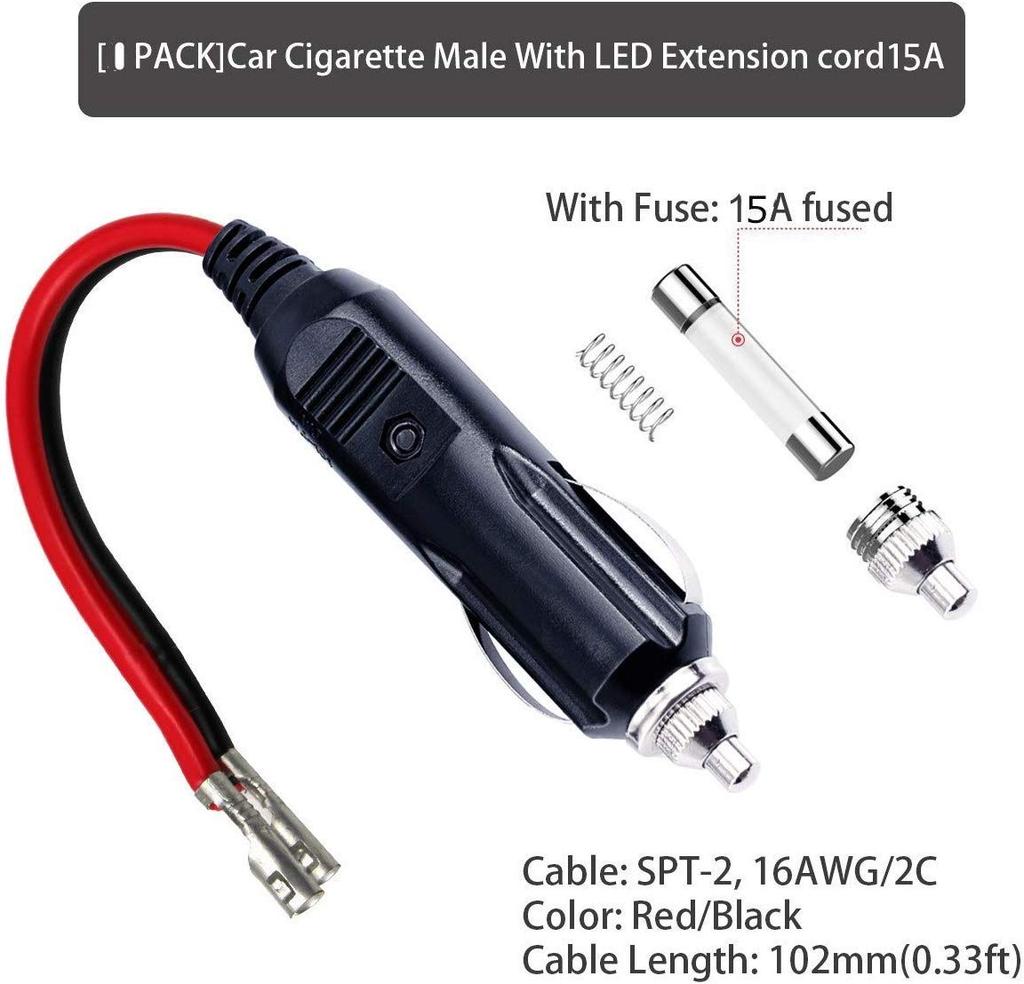 GTIWUNG 2 Pcs Cigarette Lighter /24V Cigarette Lighter Extension Cable Cigarette Lighter Extension Cord