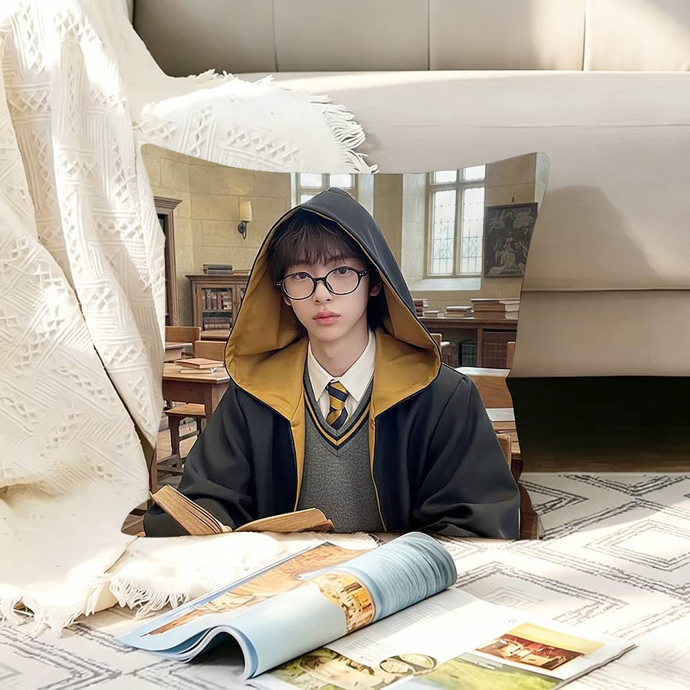 Kpop Idol JJuhoon Pillow Case Living Room Sofa Cushion Cover Suitable For Home Bedroom Room Decoration