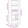 VidaXL Black Bookcase 60x30x189 Cm Engineered Wood, Shelf, Bookshelf, Book Support, Storage Cabinet, 857918