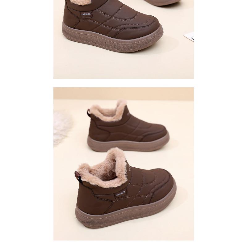 Shoes: Women's New Fleece Warm Snow Boots in Winter, Casual, Comfortable, Non-slip, One-foot Mom Shoes
