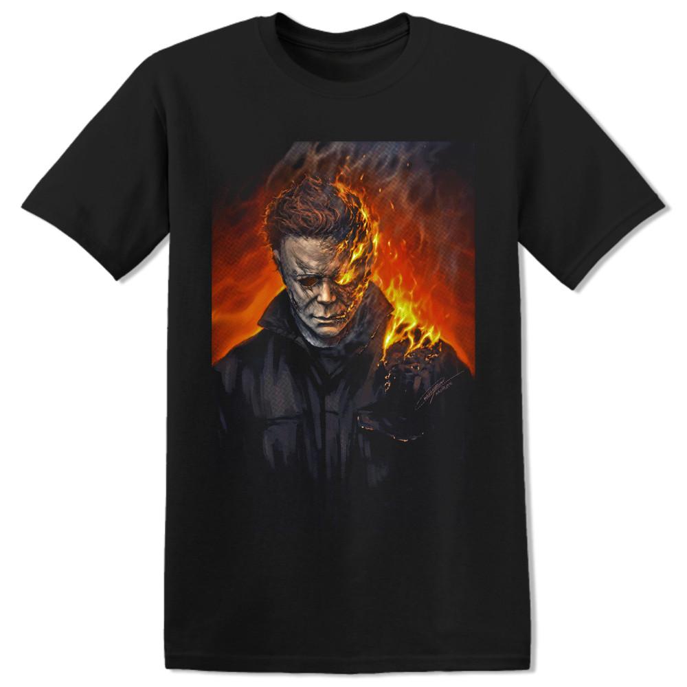 

Michael Myers Burned Mask Horror T-Shirt | Halloween tee | Pixelated Design 4XL