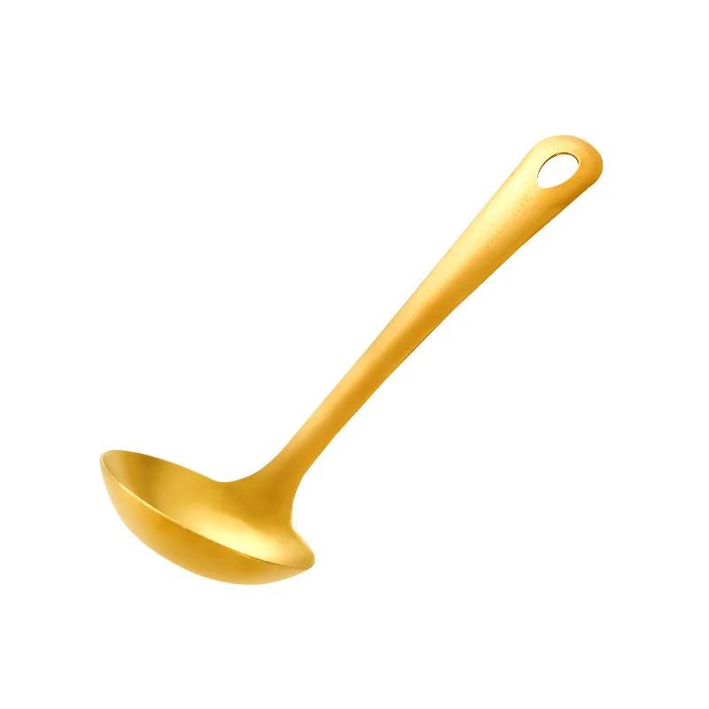 Stainless Steel Kitchen Set Household Ideas Utensil Cooking Spatula Korean Golden Soup SpoonHot Pot Spoon Wholesale