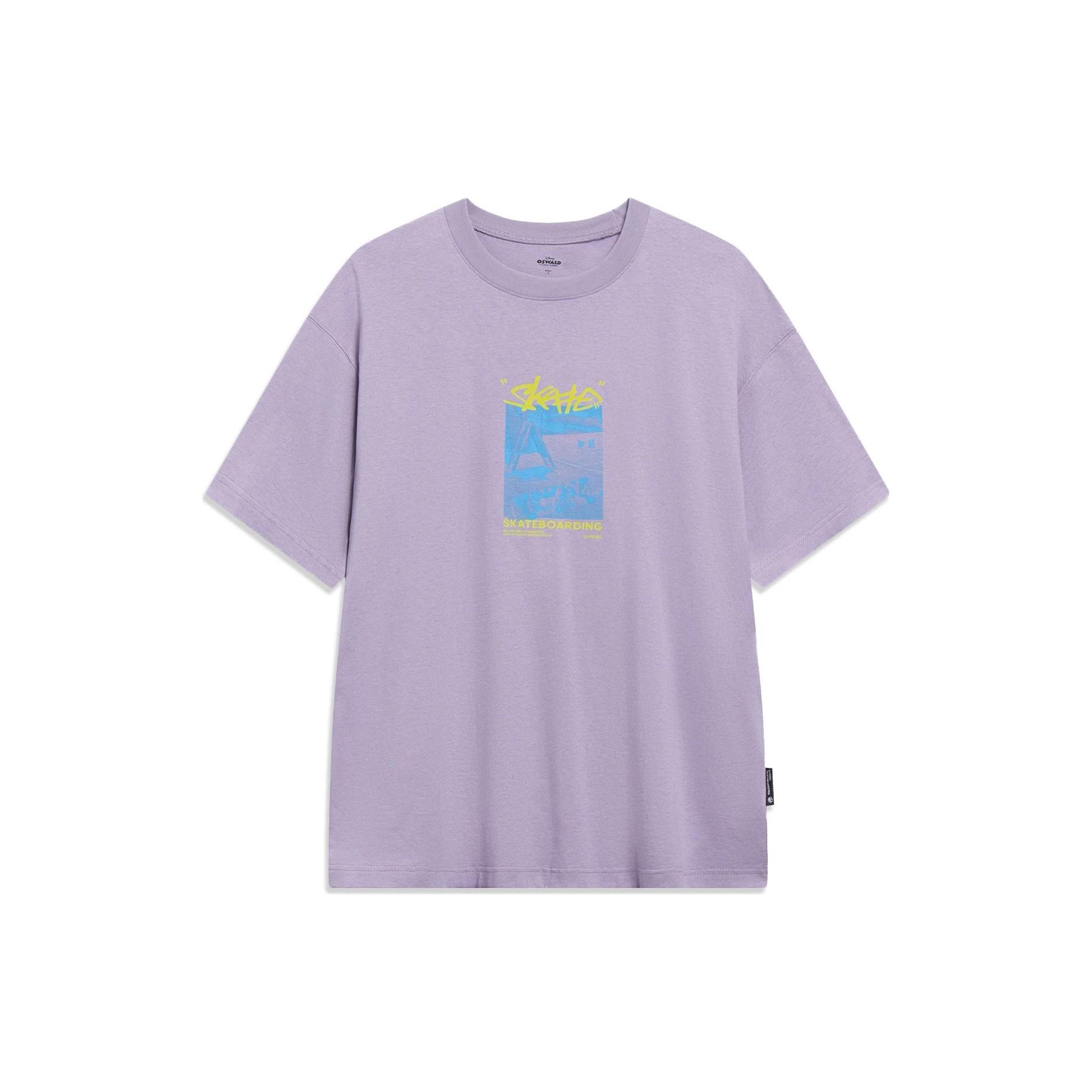 Li-Ning x Disney Oswald Graphic T-shirt Light Purple Men s AHST309-5 XL