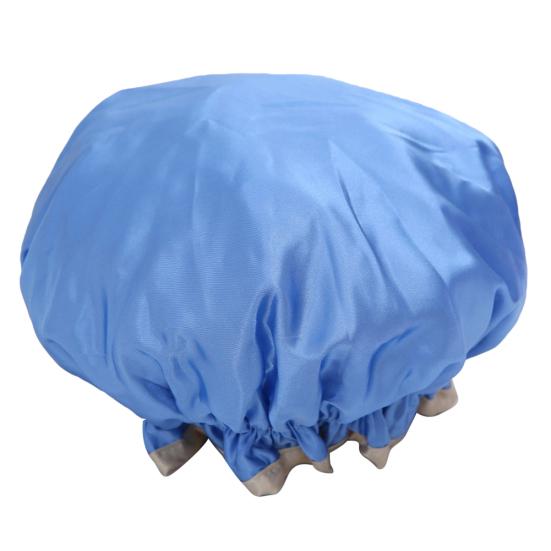 Home Women Elastic Reusable Waterproof Shower Cap Head Hair Cover Bathing Hat