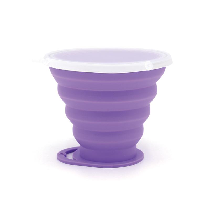 

Travel Folding Silica Gel Cup Outdoor Activity Active Retractable Gargle Cup High Temperature Resistant Green Cup Travel Exercise Water Cup 270ml фіолетовий
