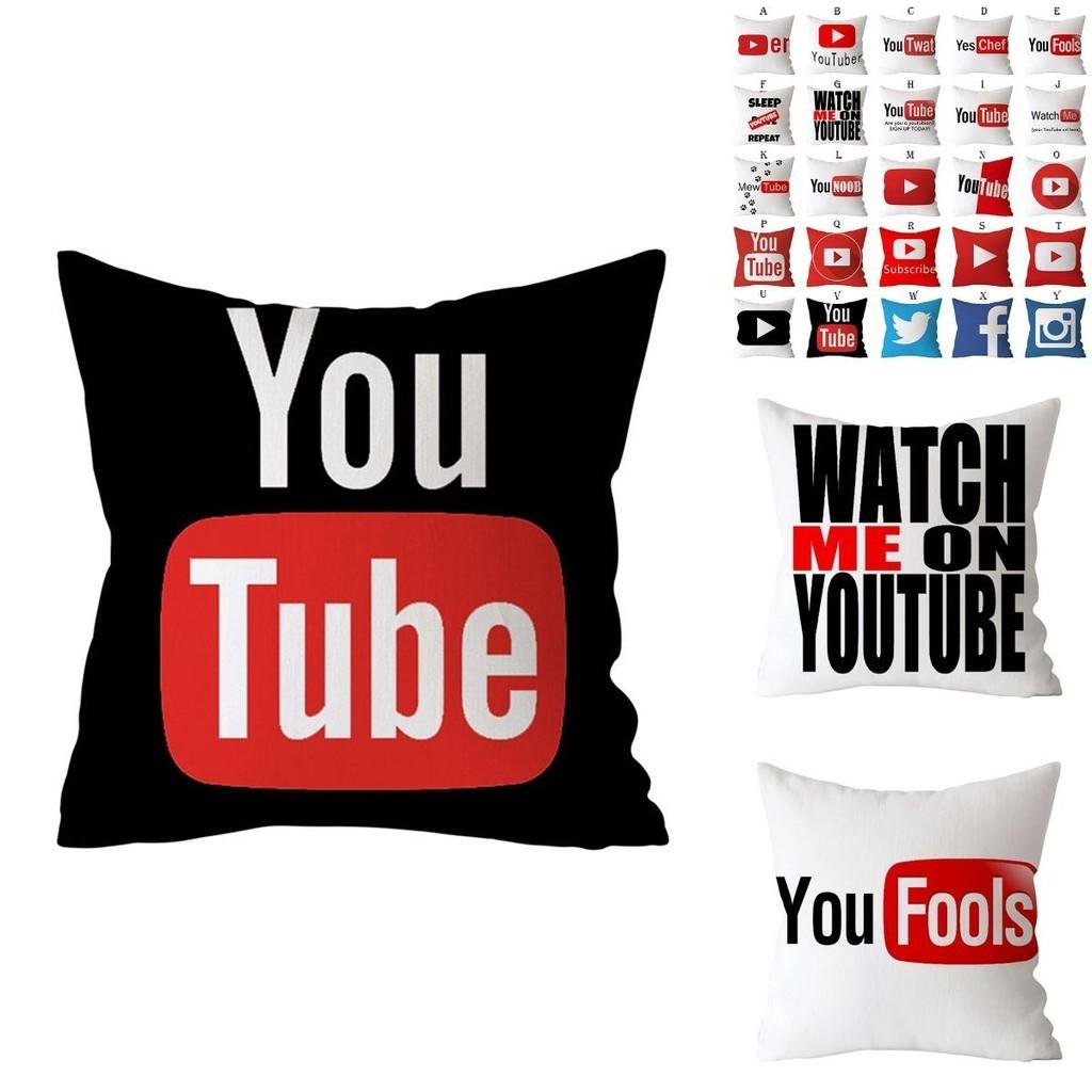 Бавовняна лляна наволочка з унікальним дизайном Youtube Play Movie Video Music Subscribe для декору дому та офісу