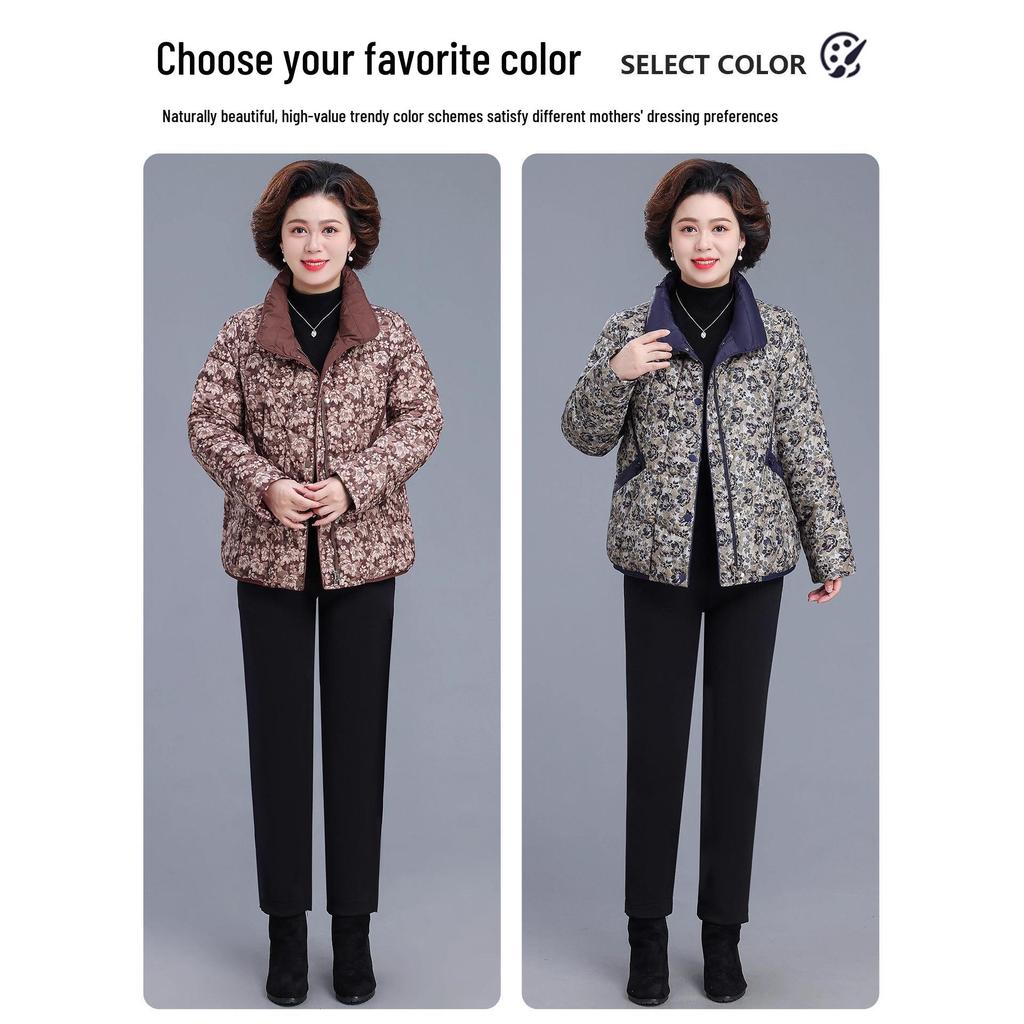 Women's 2025 Winter Down Jacket - New Style for Middle-Aged and Elderly - Stylish Cotton-Padded Petite Outerwear for Mothers