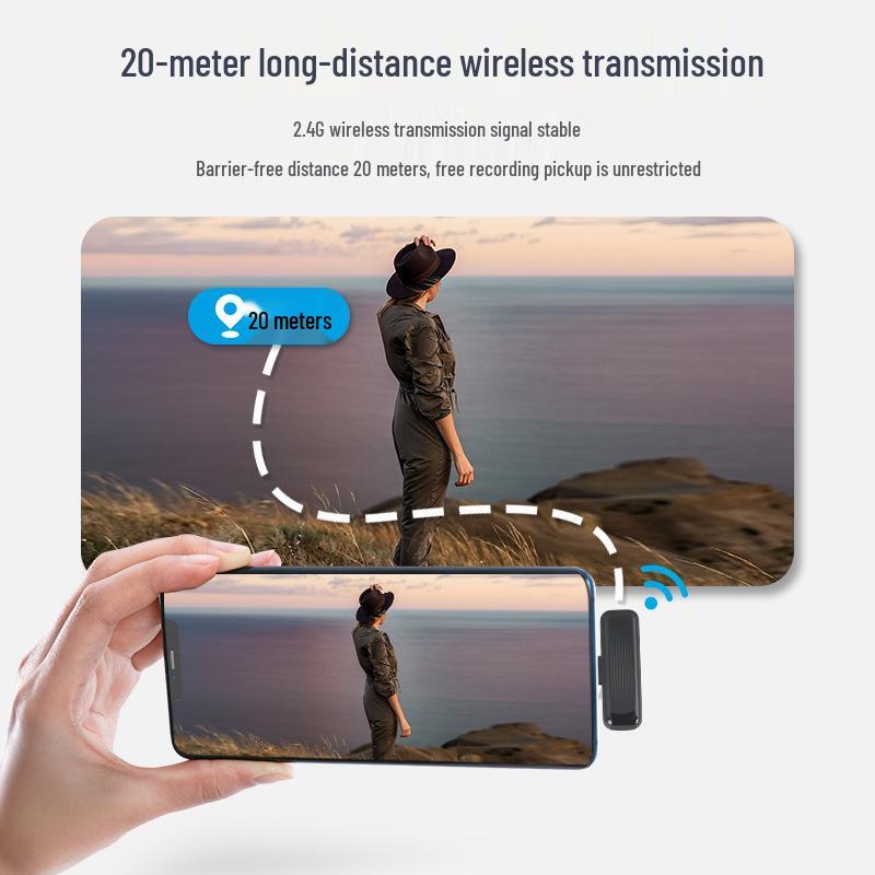 Wireless Lapel K8K9 Microphone for Mobile Streaming and Outdoor Recording with Noise Reduction