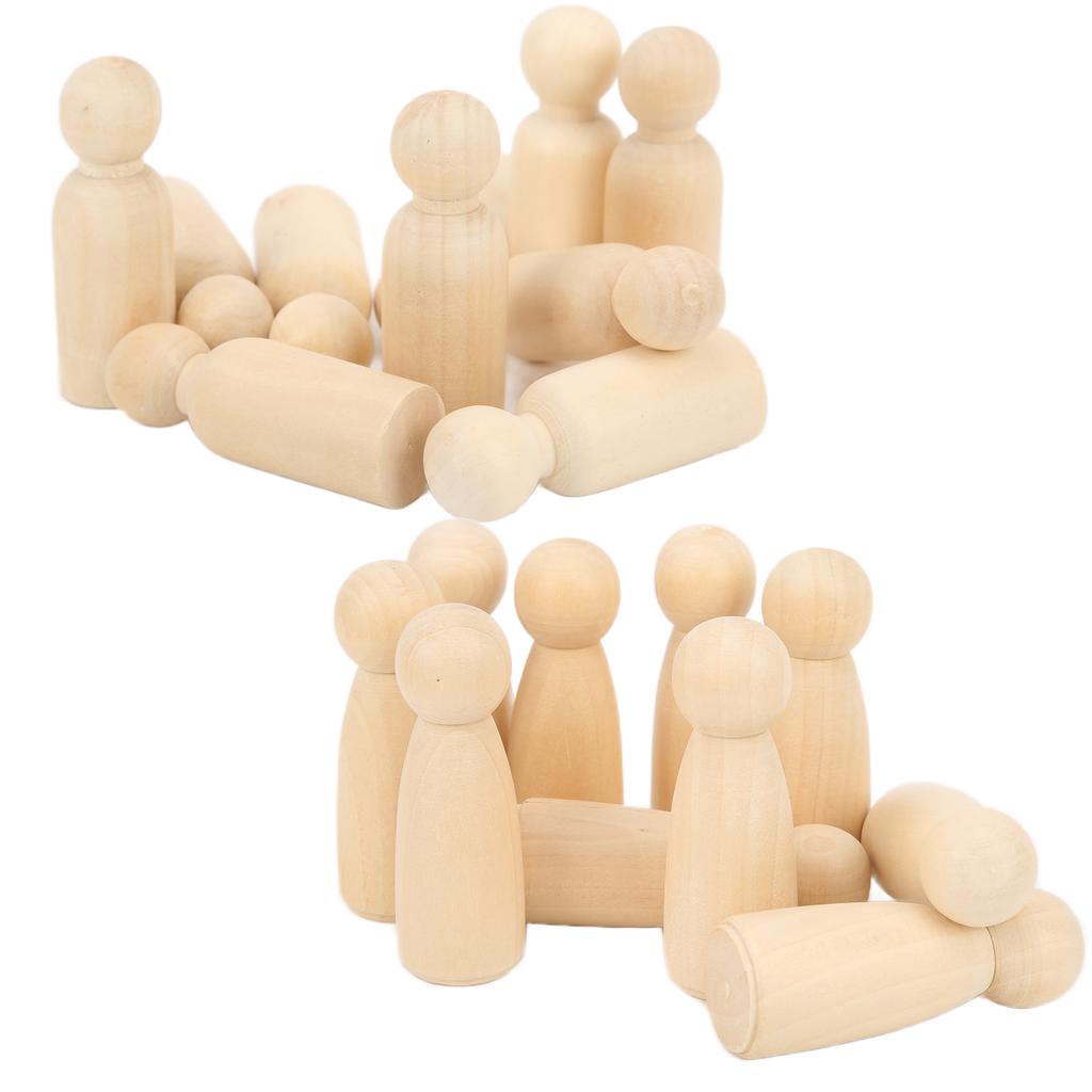 10 Pcs Wooden Peg Doll 75mm 3.0in Safe BurrFree Develop HandsOn Skills DIY Accessories for Decoratio