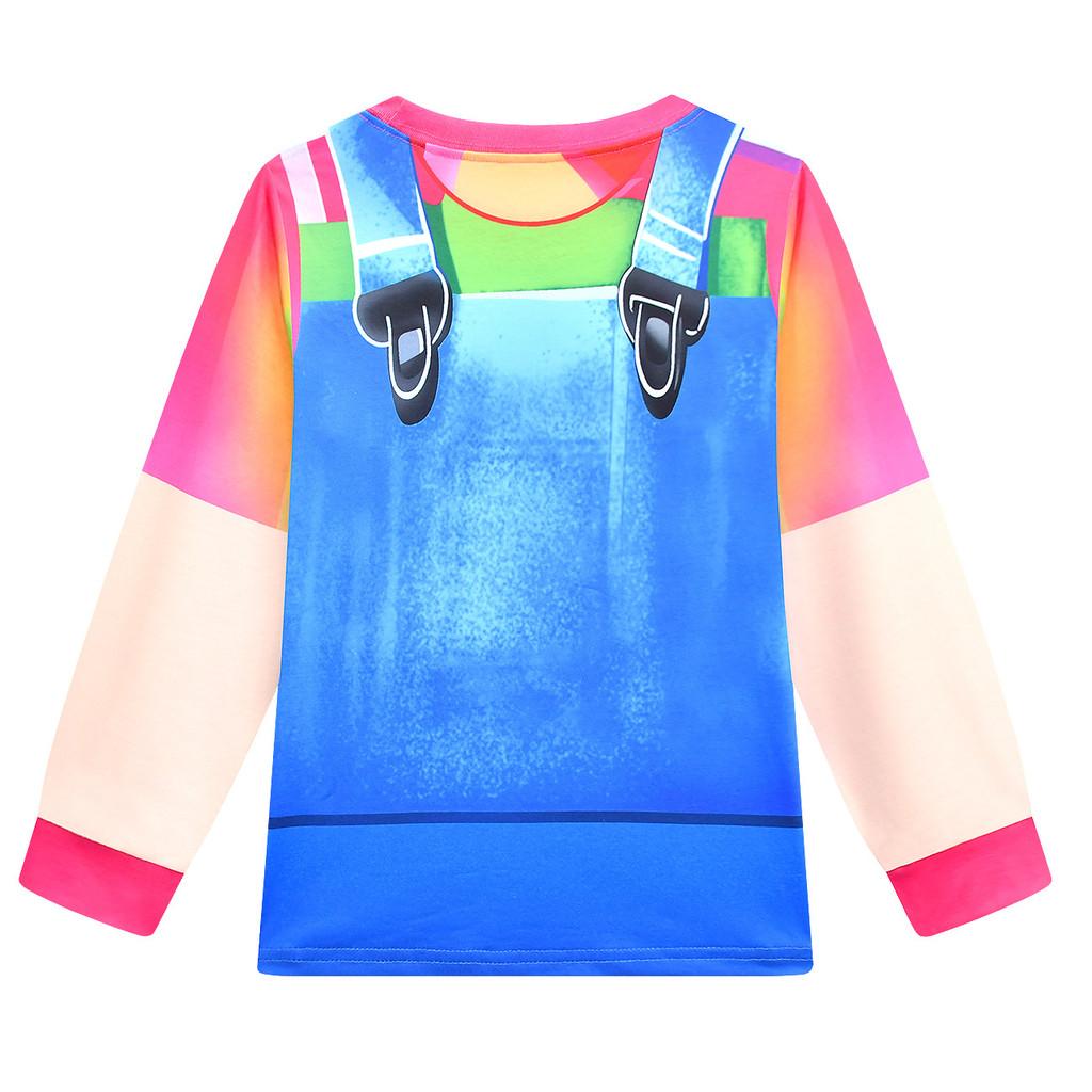 19758 Kids Boys Girls Rainbow Roblox Printed Casual Long Sleeves T-Shirt Pants Trousers Clothes Sets