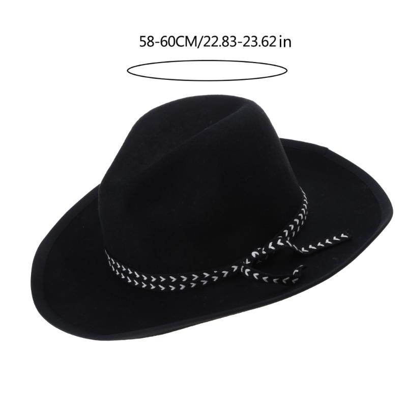 Cowboy Hat Fedoras Western Short-Brimmed Hat for Women Man Casual Wear Western Fedoras Man Women Unisex Wear