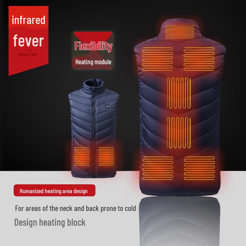 Four-Zone Temperature-Control Electric Heating Vest for Safe, Warmth