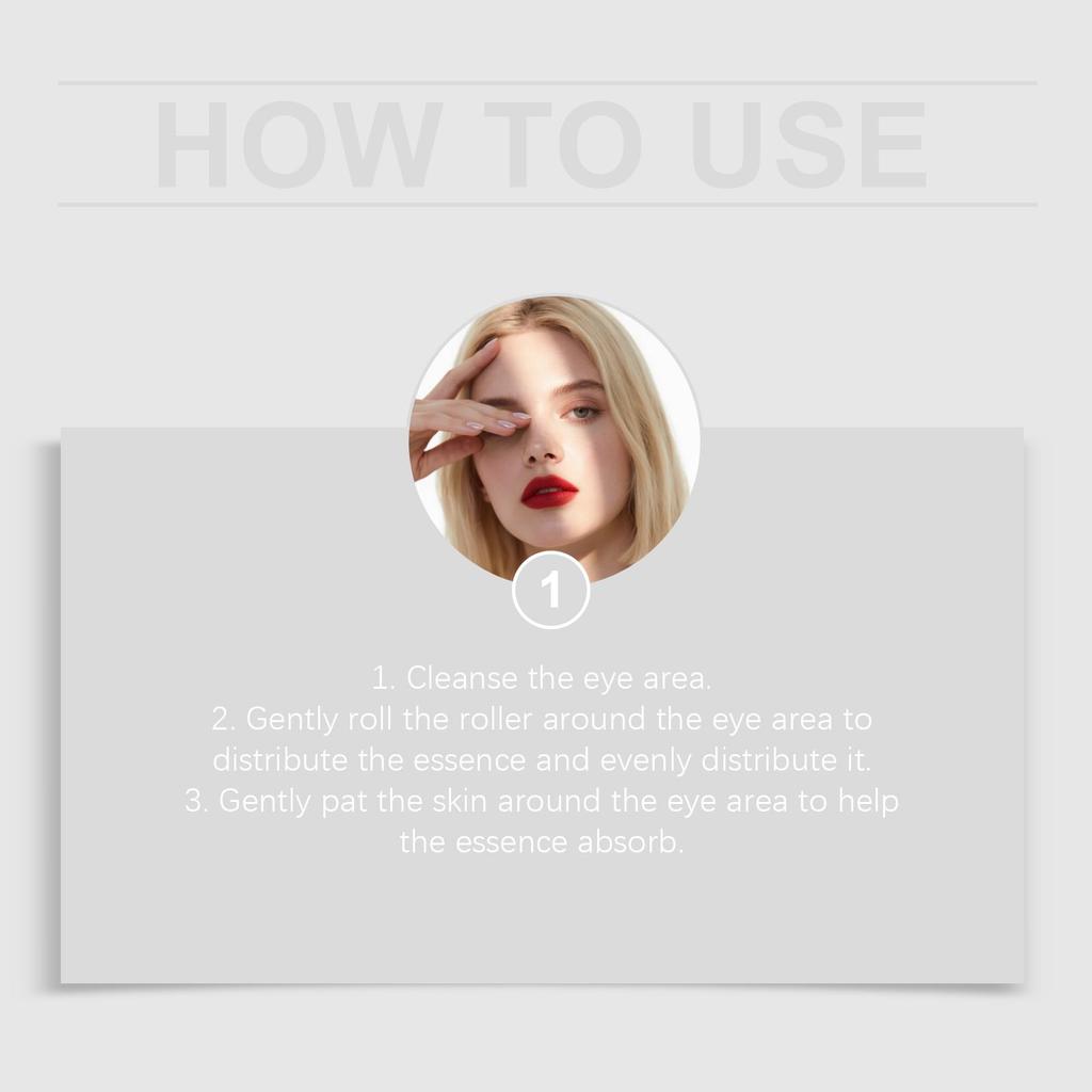 OUHOE Roll-on z olejkiem eterycznym pod oczy - Nawilża i odżywia skórę wokół oczu, Redukuje cienie pod oczami, Rozjaśnia i ujędrnia okolicę oczu, Odpowiedni dla oczu, 10ml