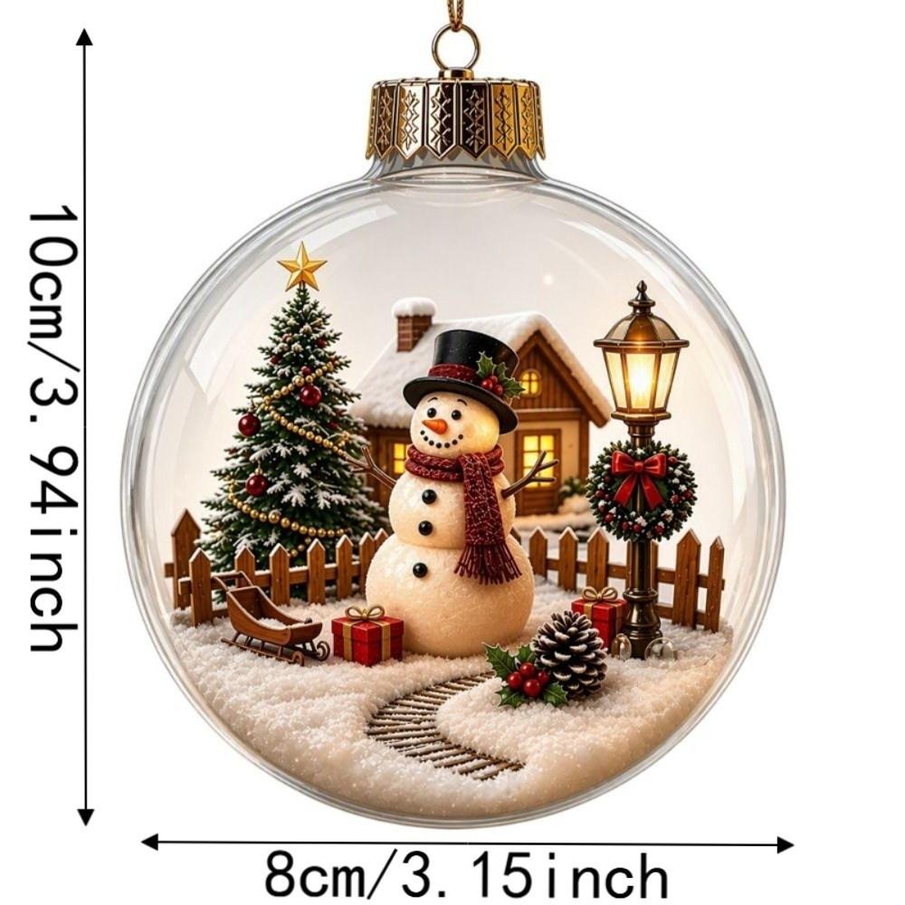 2D Flachmuster Weihnachtsbaumkugel-Schmuck Transparente Feiertagsbaum-Dekoration Geschenketausch