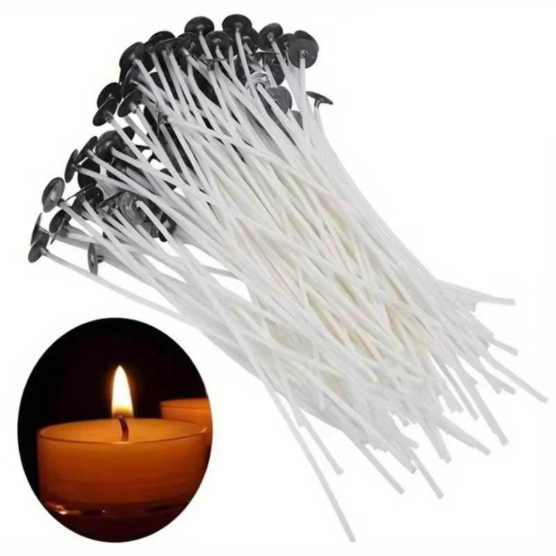 100 Stück/30 Stück Rauchlose Kerzendochte Sojawachs Reiner Baumwollkern DIY Kerzenherstellung Vorwachsdocht für Partyzubehör