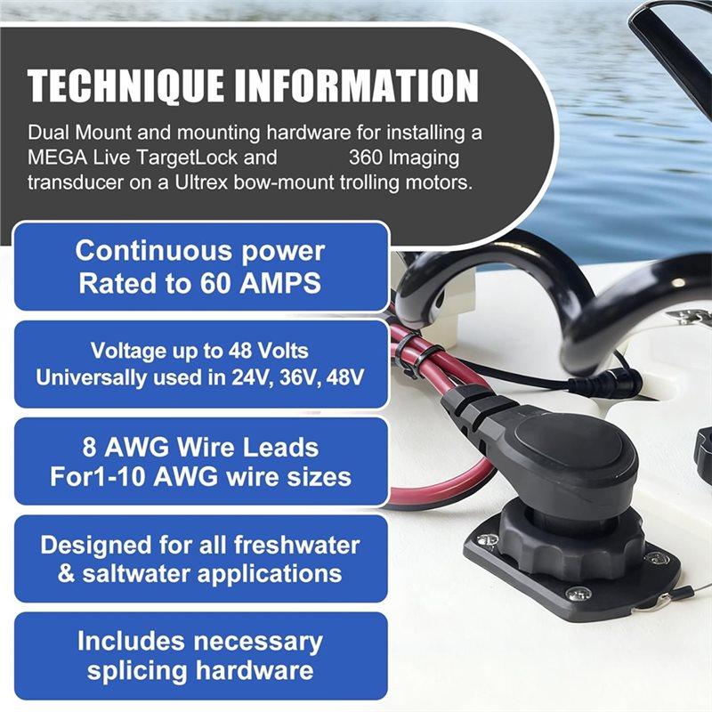 Premium-1865120 MKR-28 Trolling Motor Plug,Male Female Trolling Motor Socket Connector,Freshwater And Saltwater Marine Accessory