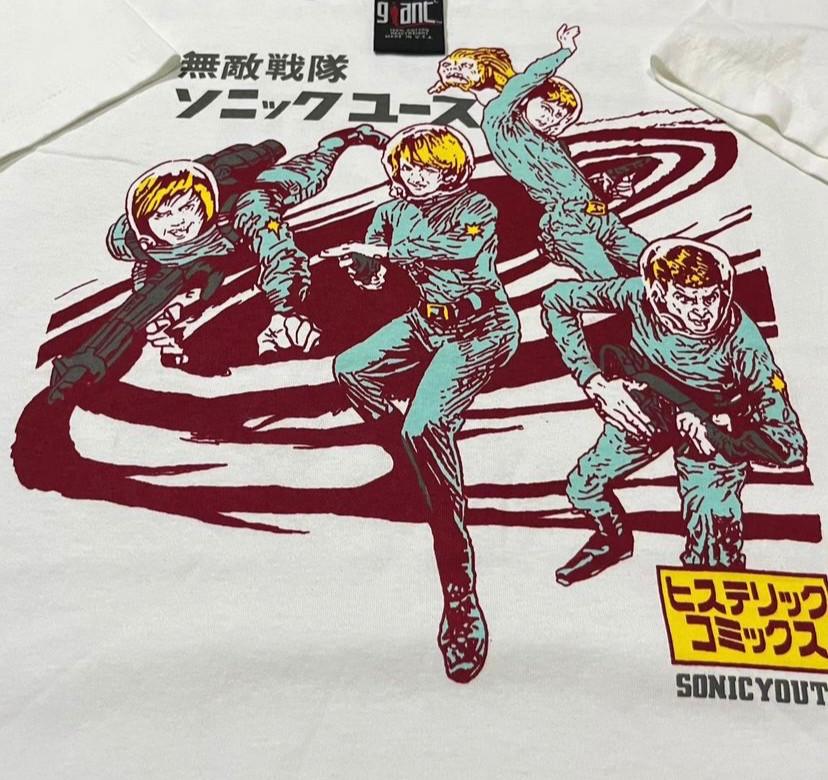 Vintage SONIC YOUTH Size L The Astronauts Japan Tour Kurt Cobain T-Shirt REPRINT