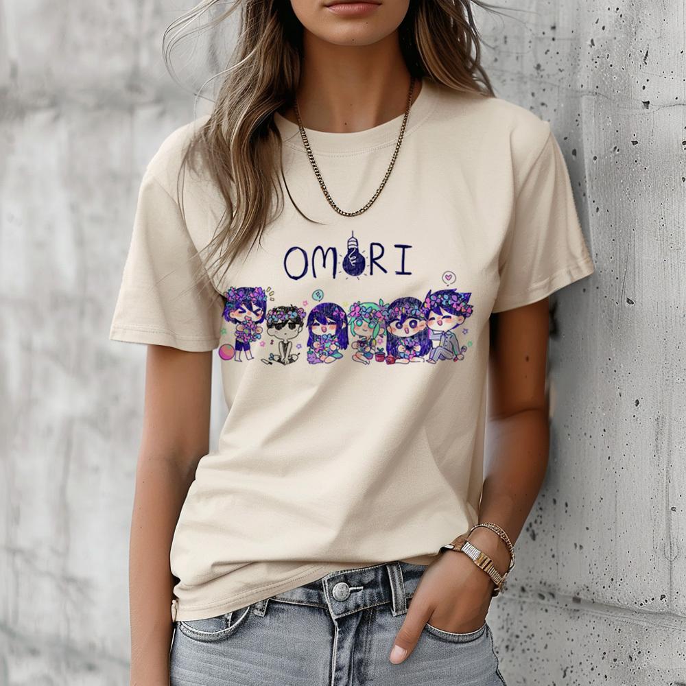 Omori Tshirt Teen Retro Psychedelic 2000s Women Breathable Harajuku  Tshirt Kawaii Gothic Comfortable Vintage 2000s Aesthetic