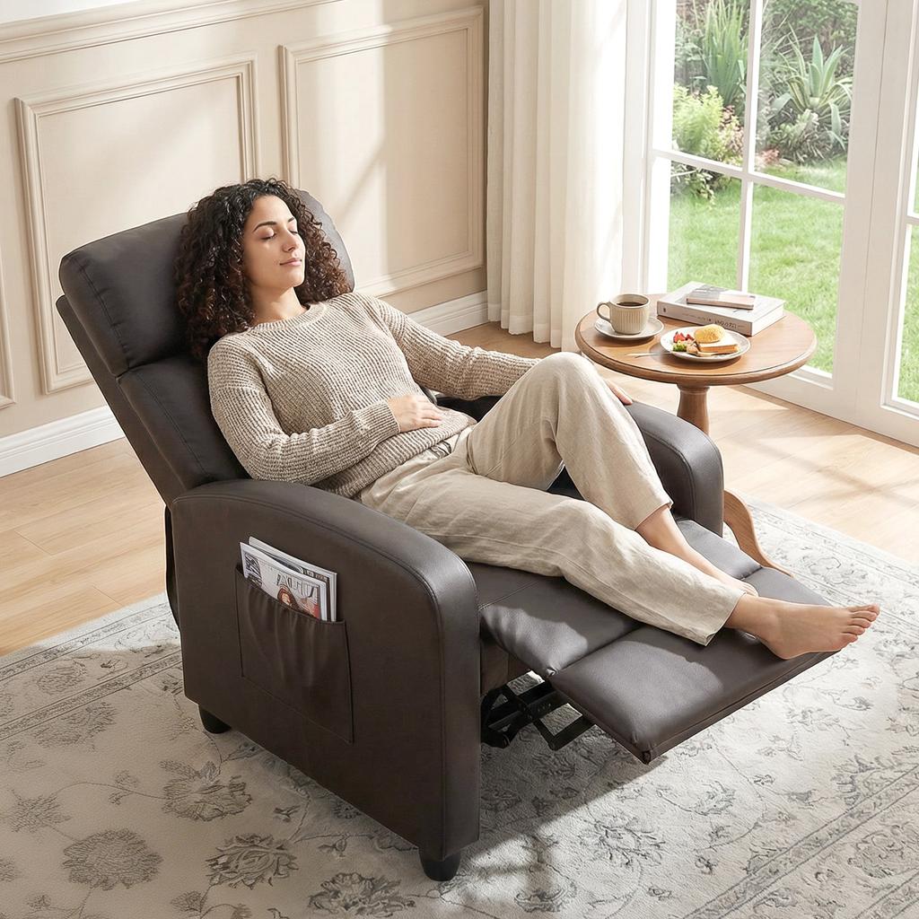 Relax Armchair TV Chair With Vibration Massage Reclining Function 2 Massage Points Remote Control 68 X 88 X 98 Cm Brown