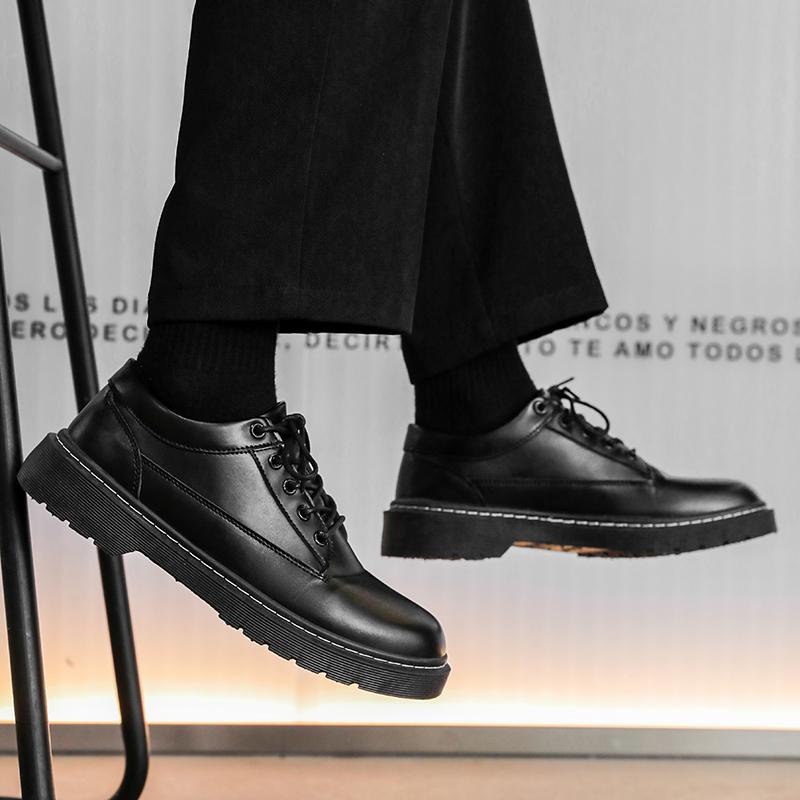 Модная мужская обувь из черной кожи — фото 6