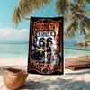 Beach Towel with U.S. Route 66(1) Pattern - Soft,absorbent,machine Washable Lightweight&Modern,swimming,Travel Essentials
