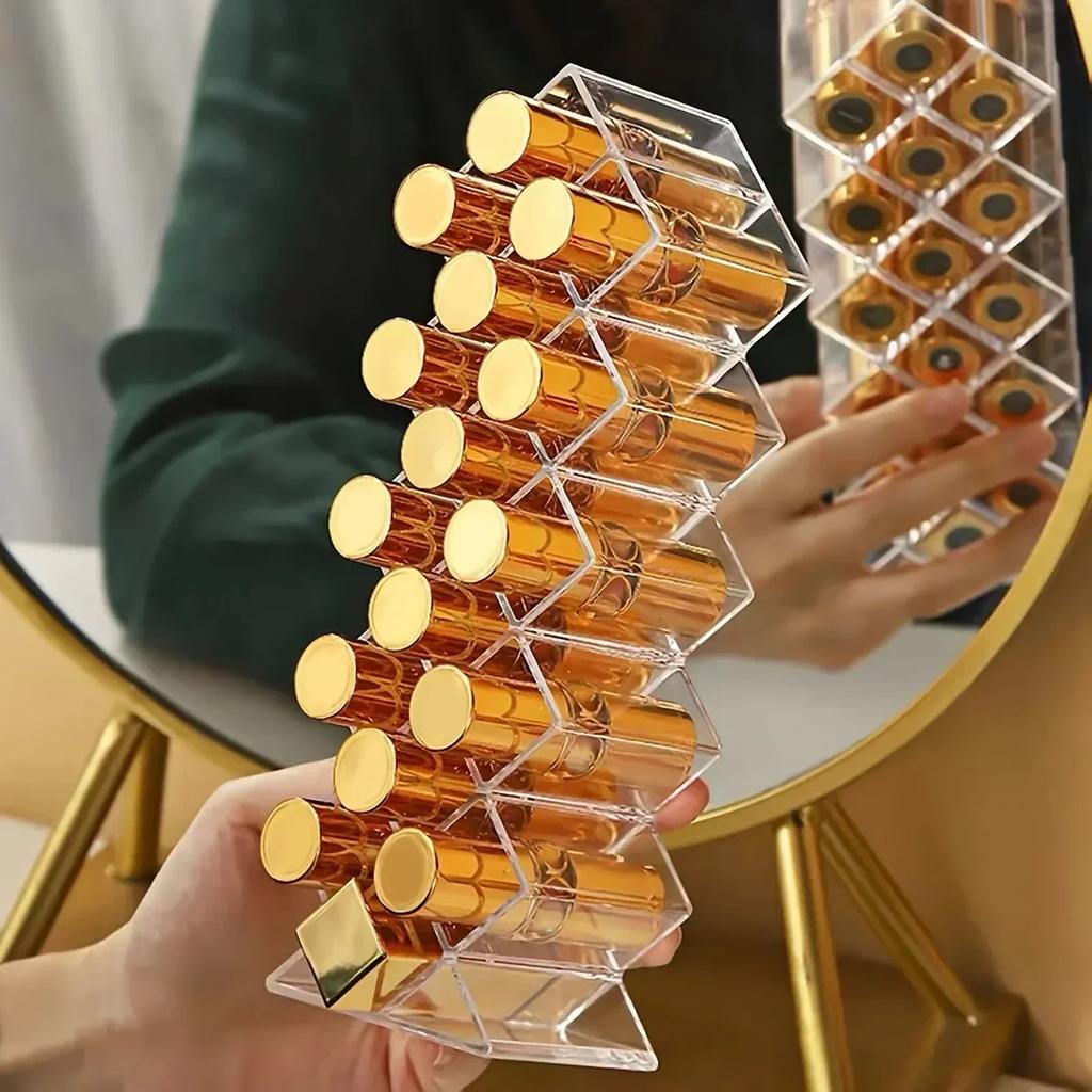 1pcs Fish Lipstick Case Desktop Organizer Box Multi-compartment Organizer Lipstick Display Rack 16 Compartment Fish