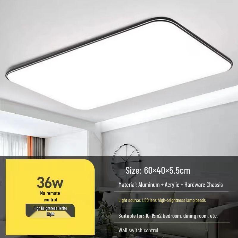 Modern LED Rectangular Ceiling Light - Large Minimalist Fixture for Living Room or Bedroom (2025 Model)