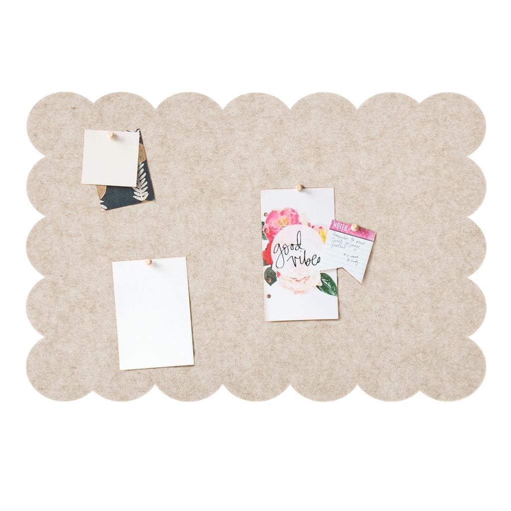 Scalloped Felt Bulletin Board Decorative Picture Display Felt Pin Board with Double Sided Adhesive Backing for Home Classroom