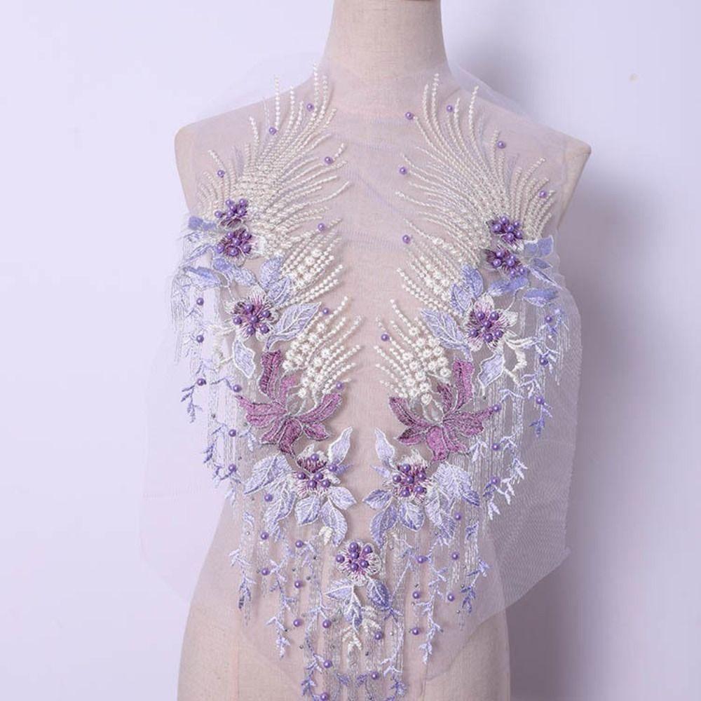 Lace Trim Applique Lace Fabric Mesh Bottom Sew On Floral Patch Flower Embroidery Patch Boutonniere