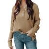 Women's Casual Long Sleeve Knitted Sweater with Button V Neck Autumn Winter Style Luxurious Relaxed-fit Slimming and Versatile Top
