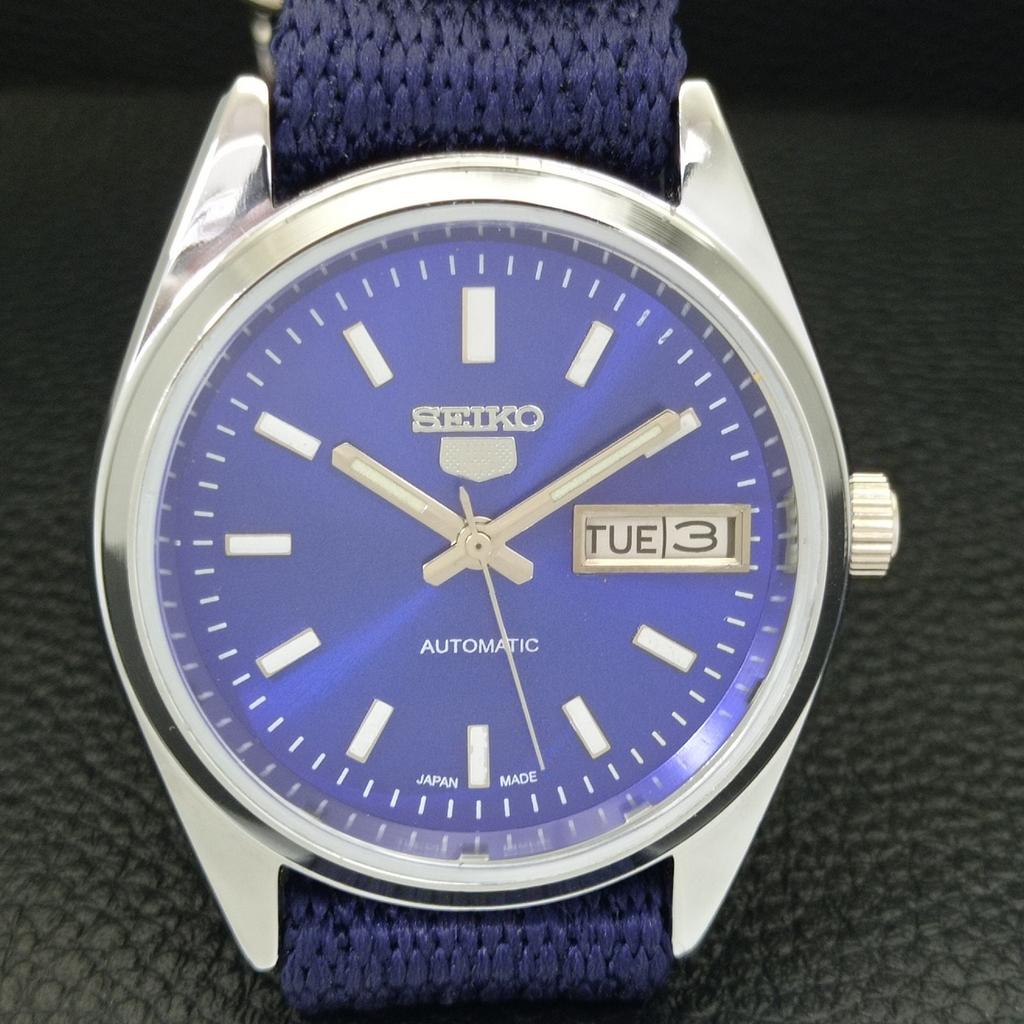 AUTOMATIC VINTAGE REFURBISHED SEIKO 5 JAPAN MENS BLUE COLOR DIAL WATCH a440623-9 Sk-a440623-1